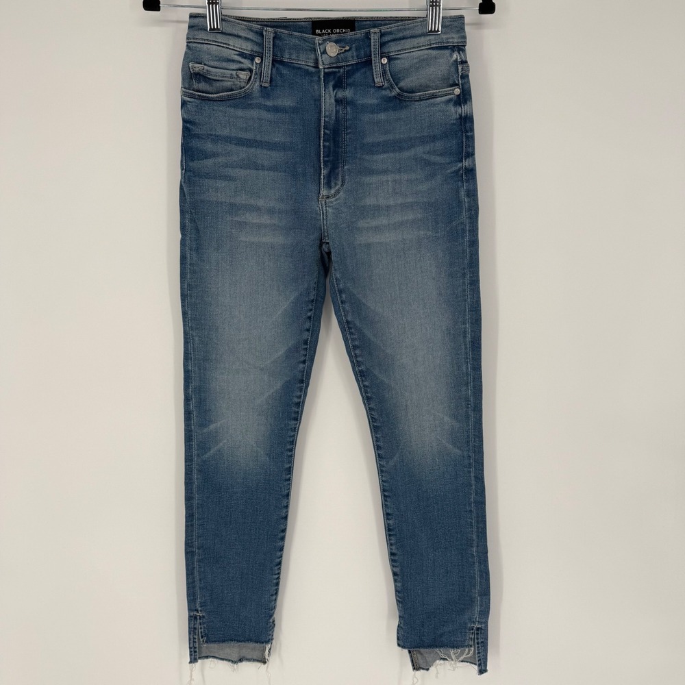 BLACK ORCHID MIRANDA OFF STEP HIGH RISE SKINNY JEANS LIQUIFY ITALIAN DENIM SZ 27